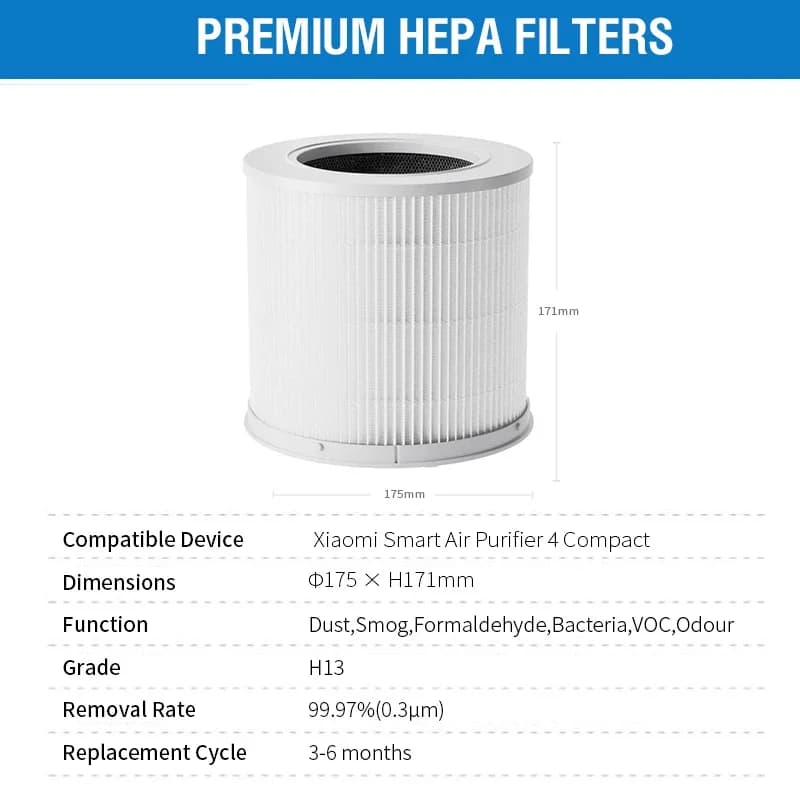 Filtre à air pour purificateur d'air intelligent Xiaomi 4 filtre Compact purificateur d'air intellig