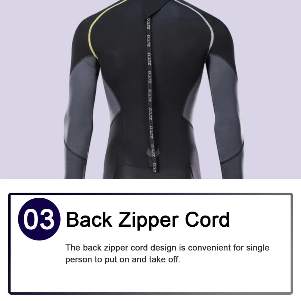 Combinaison de plongée en néoprène pour hommes, 1.5mm, une pièce complète pour adultes, fermeture éc