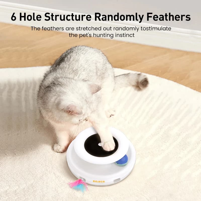 ROJECO 2 en 1 chat intelligent jouets automatique plume amusant balle jouet ensemble pour chat chien