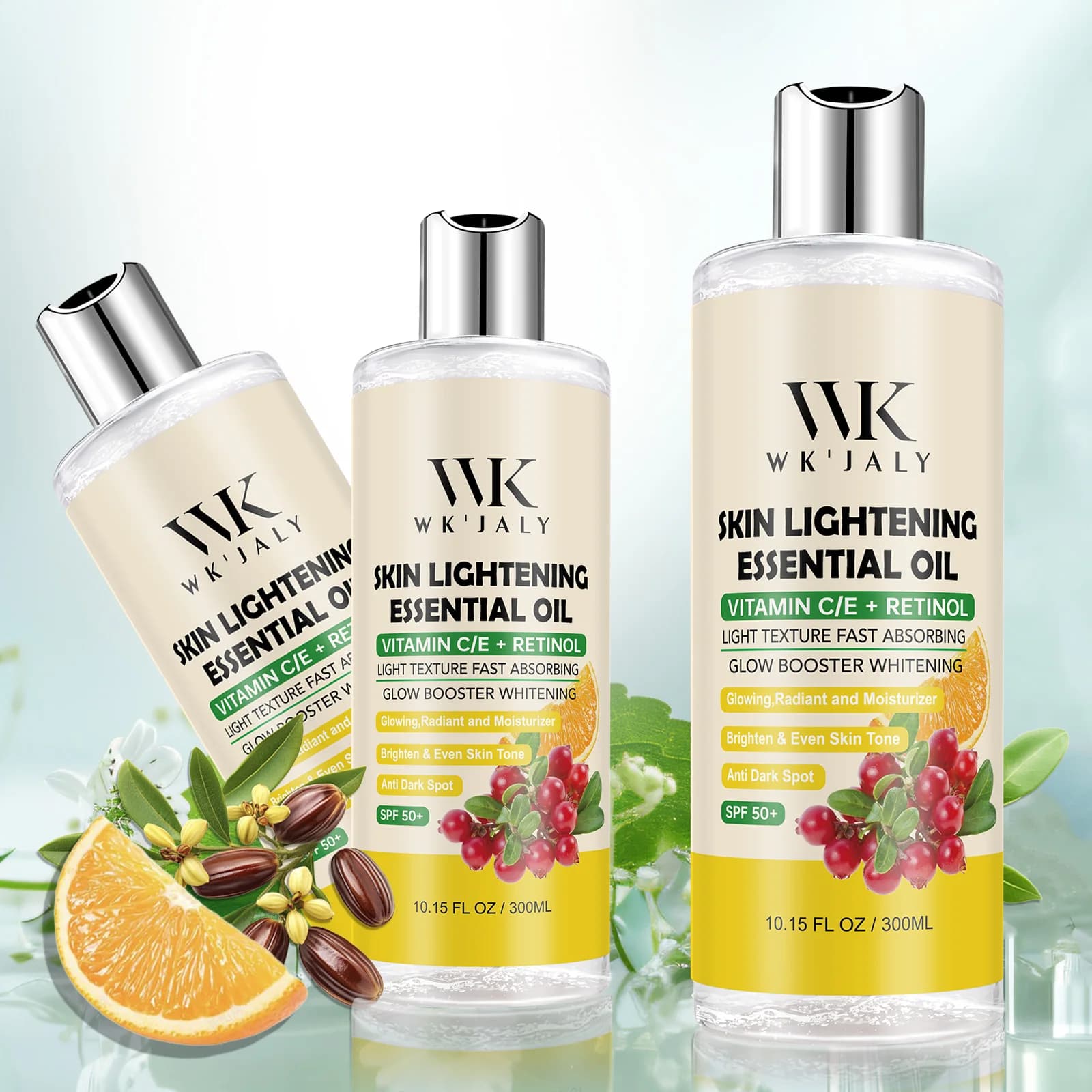 WK JALY Huile éclaircissante à la vitamine C et au rétinol, hydratante, blanchissante, anti-taches b