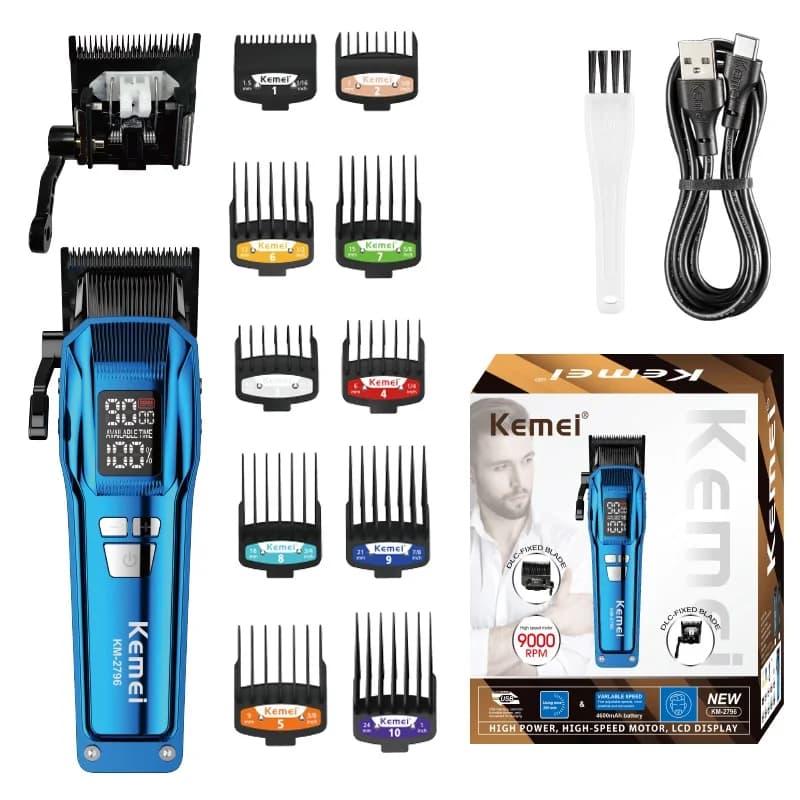 KEMEI tondeuses à cheveux tondeuses professionnel sans fil 4600 mah durable tondeuses à cheveux rech