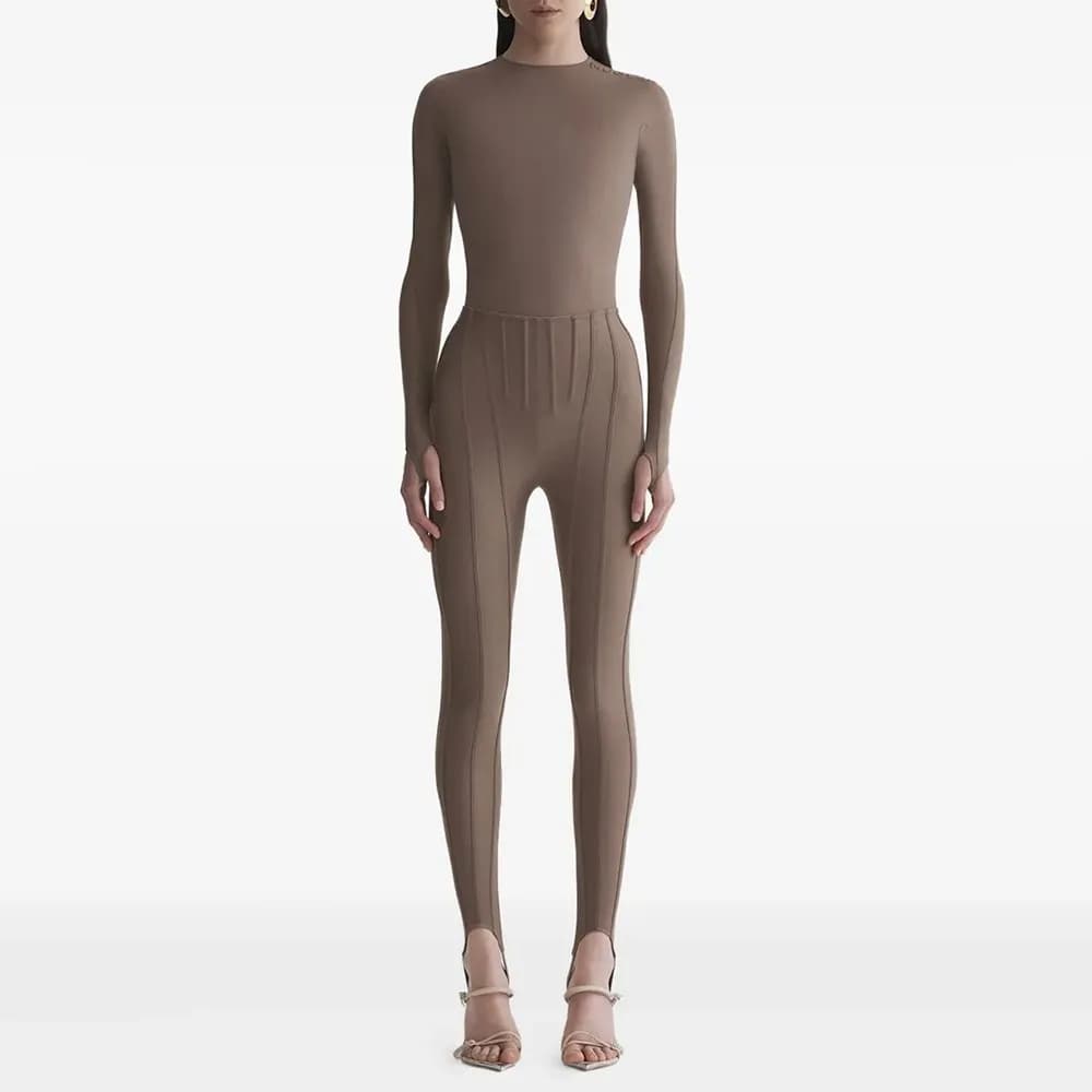 TWOTWINSTYLE solide épissé plis Chic pantalon femme taille haute minceur Streetwear minimaliste femm