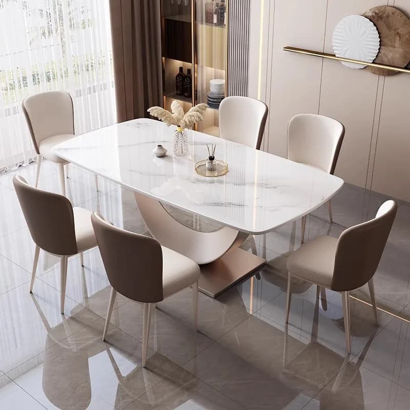 Chaises rectangulaires modernes en marbre pour salle à manger, table de cuisine, salle de réception,