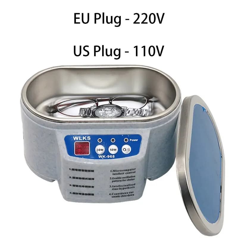 Nettoyeur ultrasonique numérique 30/50W, machine à vibration de bain, pour pièces de bijoux, lunette