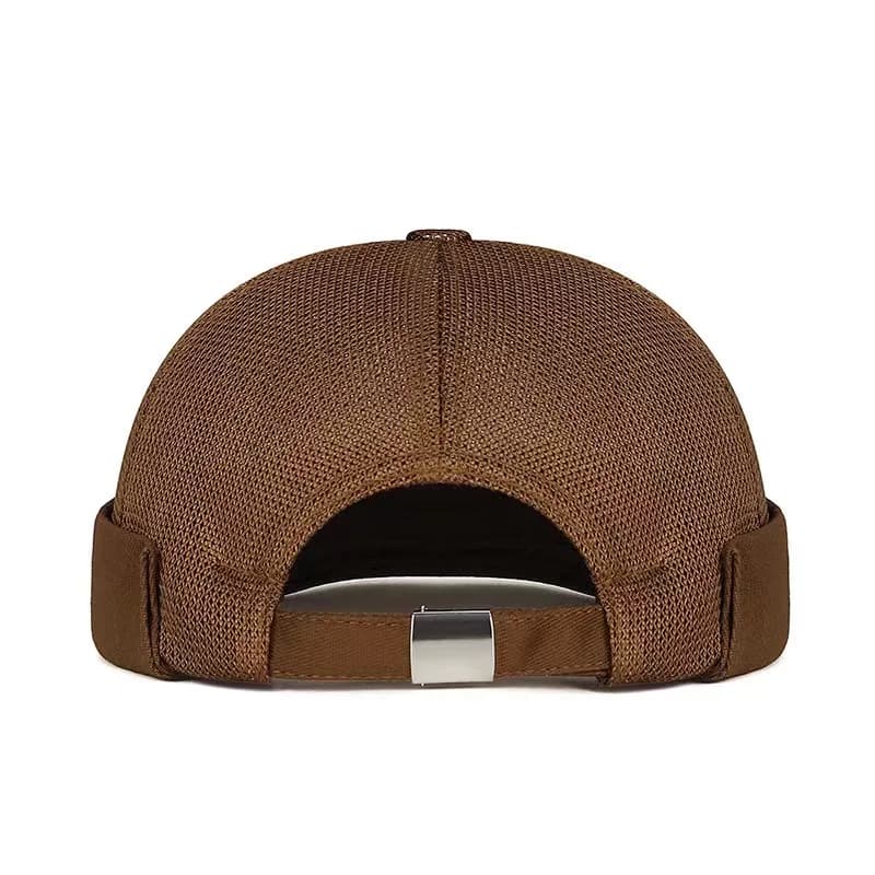 Casquette d'été unisexe en maille sans bords, casquette de marin Hip Hop avec manchette roulée, bonn