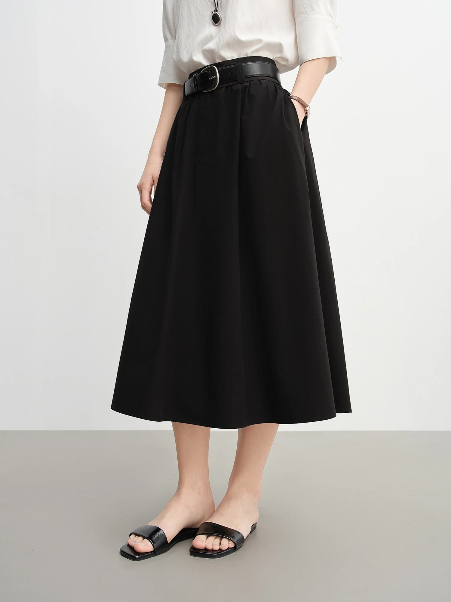 DUSHU femmes taille large taille haute a-ligne jupe 2025 automne nouveauté décontracté vêtements de 