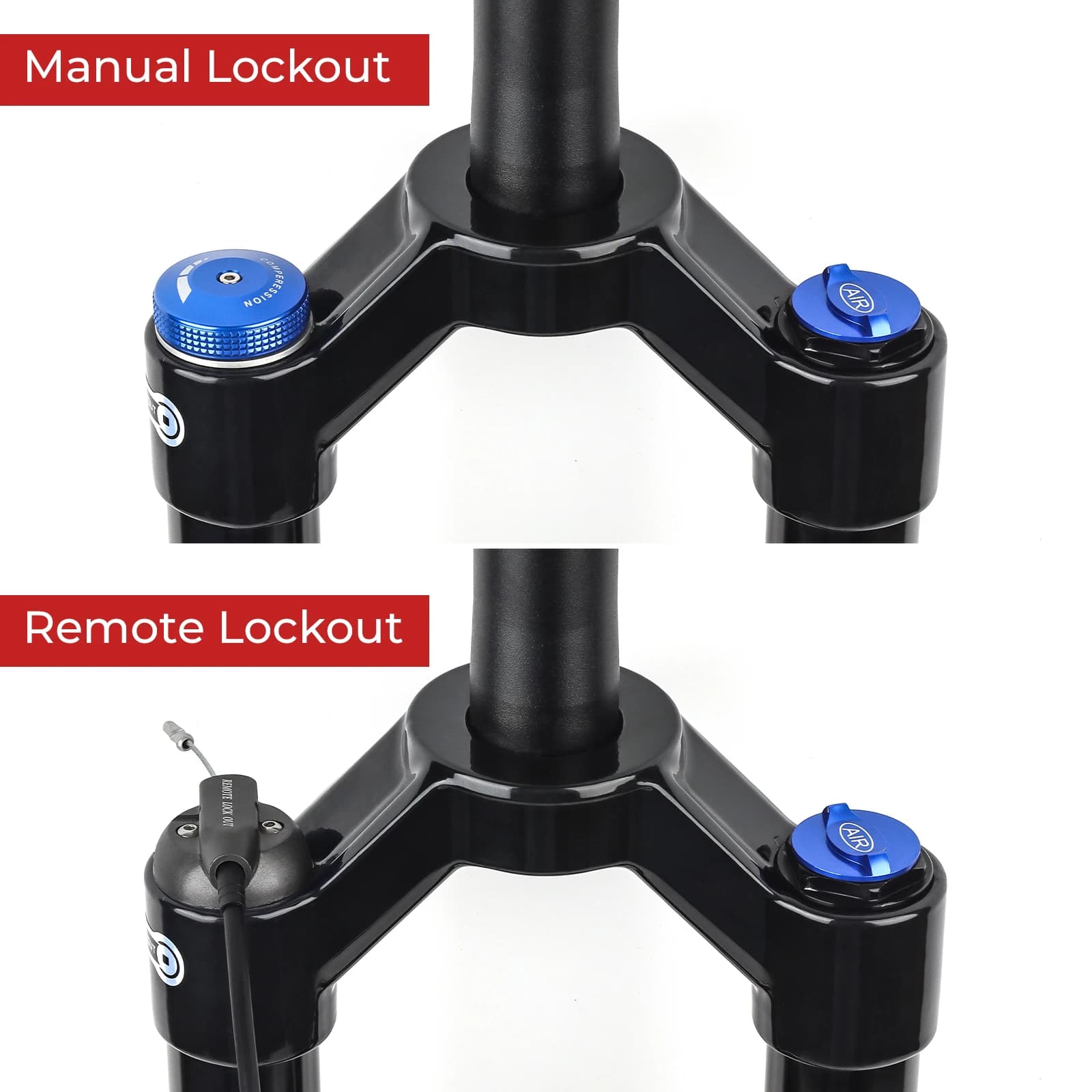 BOLANY fourche à Air de vélo 26/27, 5/29 pouces fourche à Suspension à Tube droit rebond réglable 9x