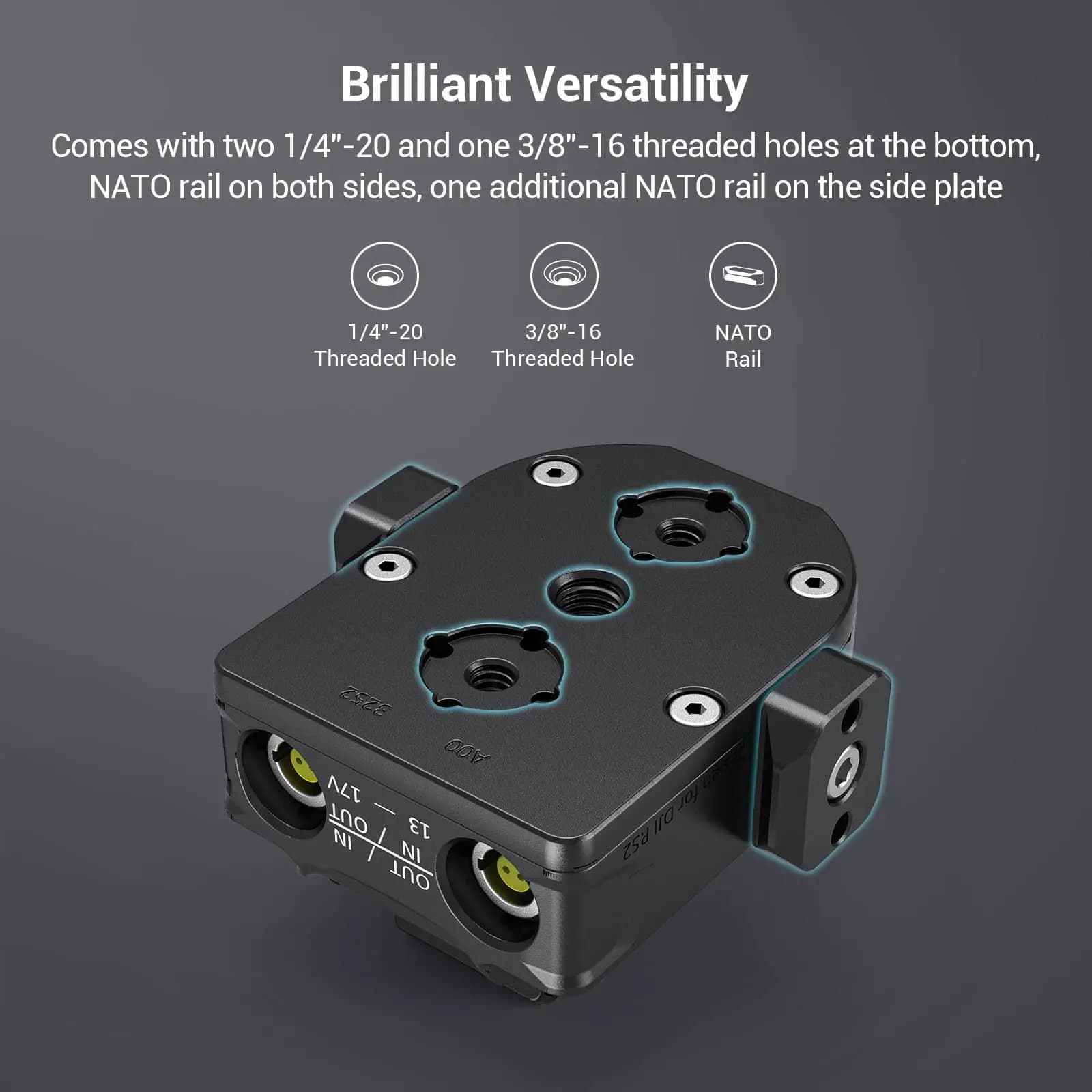 Plaque de Base d'alimentation SmallRig pour DJI RS 2/RS 3 Pro/ RS 4 Pro, Solution d'alimentation ext
