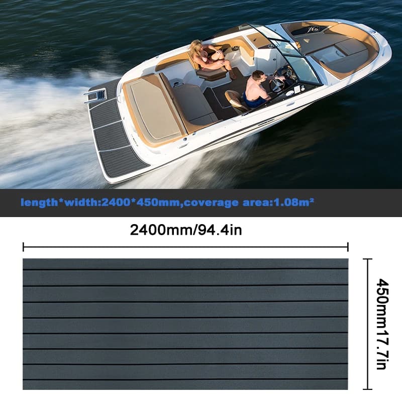 2400*450mm Eva mousse Faux teck bateau pont tapis feuille teck Yacht Marine sol imperméable ponton m