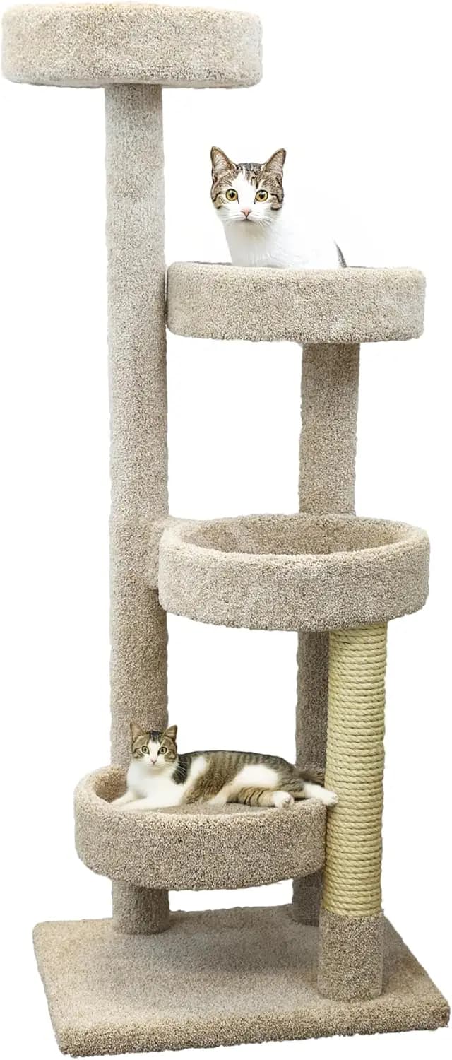 Nouvel arbre à chat Cat Condos, beige, 24"L x 20"W x 61"H