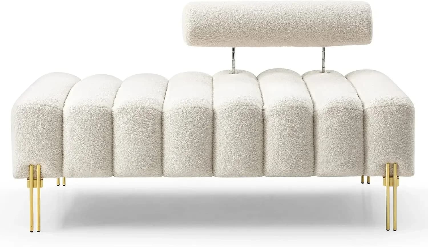 Un canapé causeuse moderne de 53,2 pouces, canapé d'appoint rembourré avec pieds dorés et dossier ré