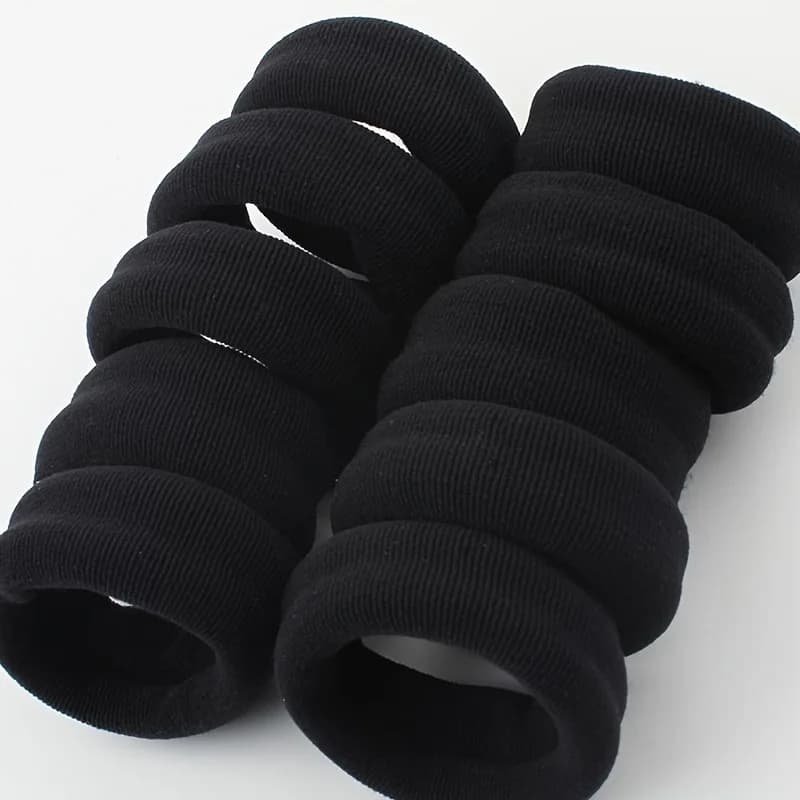 Boucles de cheveux épaisses, 5 pièces, attaches élastiques de couleur unie, porte-queue de cheval an
