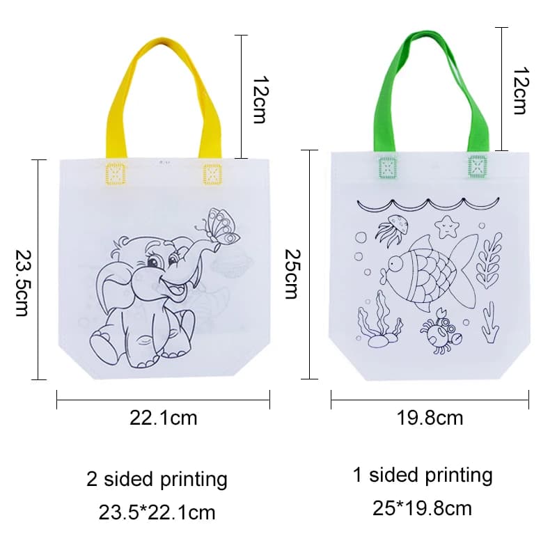 Sacs Graffiti avec Marqueur de Coloriage, Peinture, Non Tissé, Cadeaux pour Enfants, Arts, Artisanat