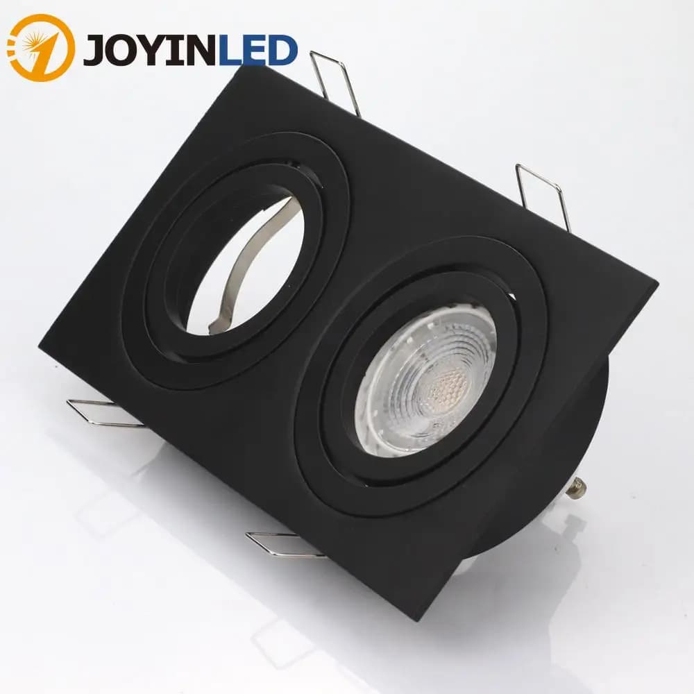 Support de lampe en aluminium à Double tête GU10 MR16, noir, argent, blanc, GU10, cadre de fixation 