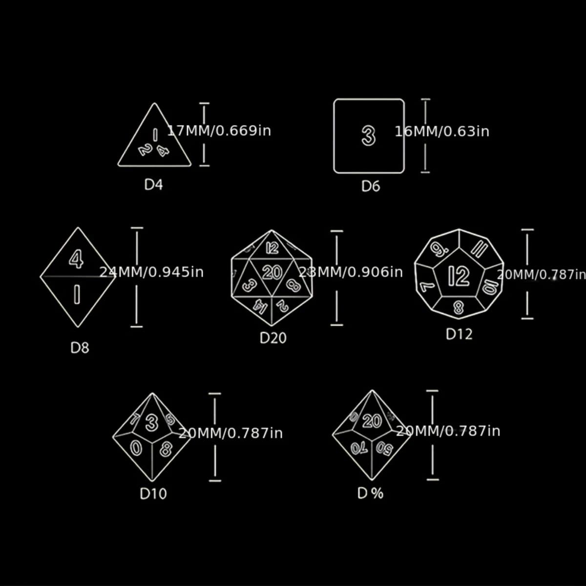 7 pièces/ensemble mythologie Inspiration polyédrique D & D COC jeu de dés RPG fantaisie Potion flaco
