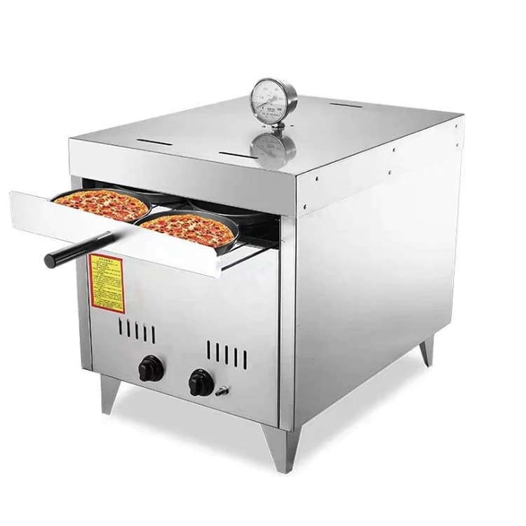Four à pizza alimenté au bois extérieur en acier inoxydable, camion alimentaire, gaz