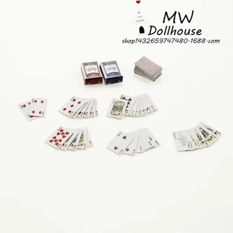 108 feuilles Mini mignon 1:12 maison de poupée Miniatures Poker décoration de la maison cartes jeu p