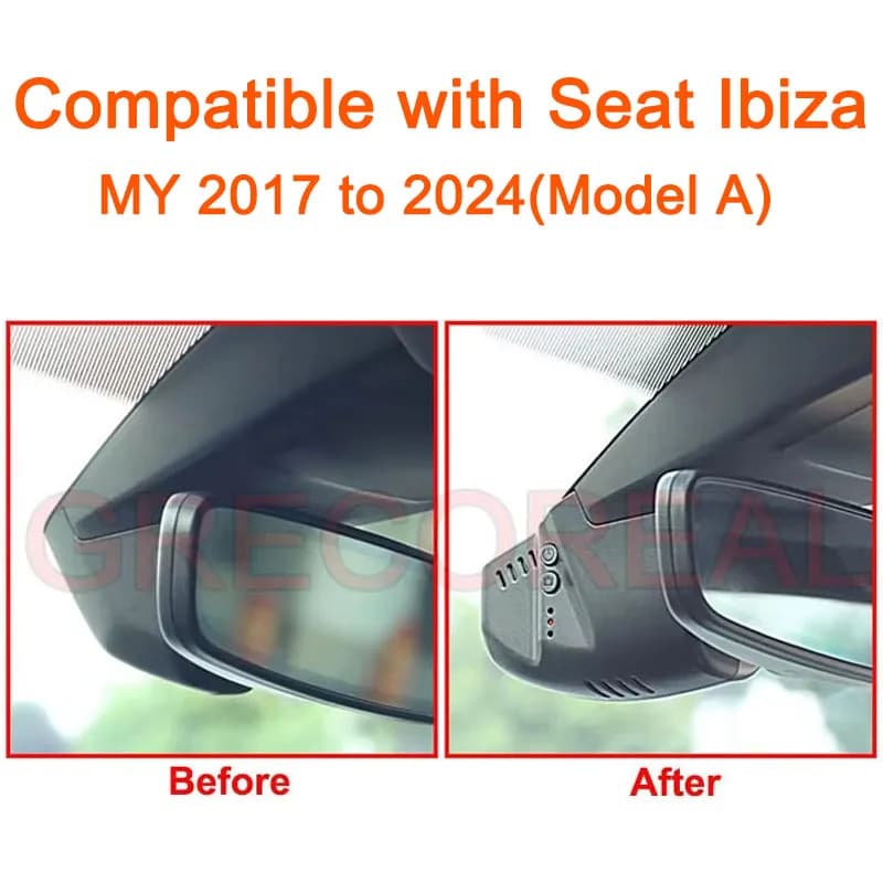 GRECOREAL-Caméra de tableau de bord 4K, avant et arrière, 2160P, WiFi, caméra pour touristes, Prada 