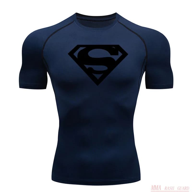 Chemise de sport à Compression pour hommes, T-Shirt à manches courtes, séchage rapide, haut de fitne