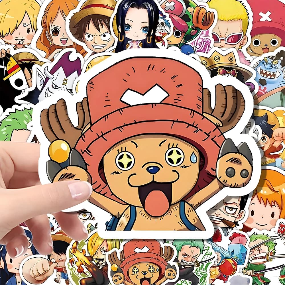 55 pièces une pièce mignon dessin animé autocollants bricolage Skateboard coque de téléphone ordinat