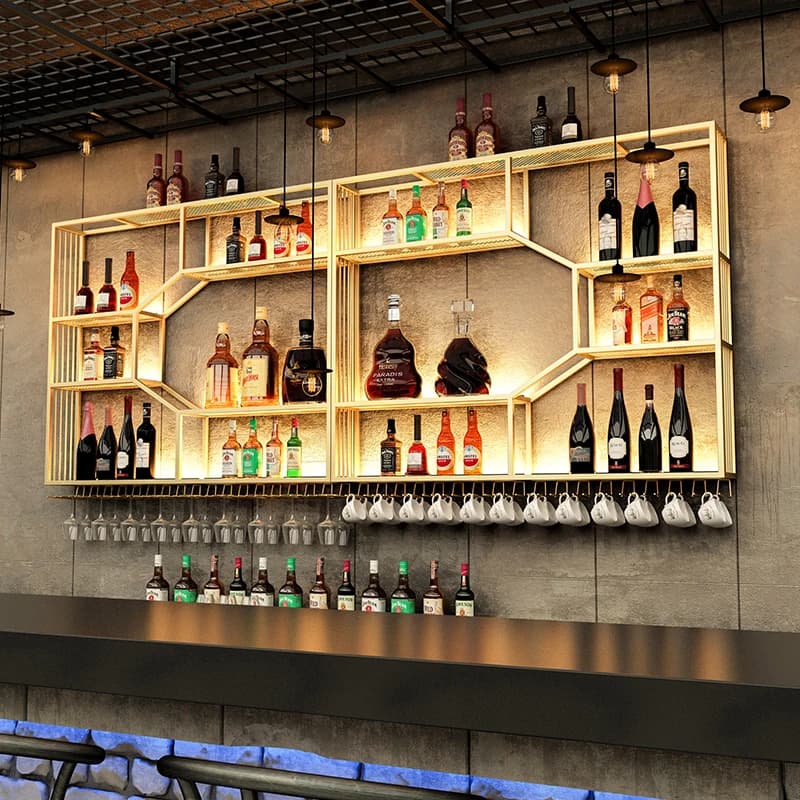 Meuble mural de cantine ou de bar français, armoire de salon, vitrine en verre de réfrigérateur V37d