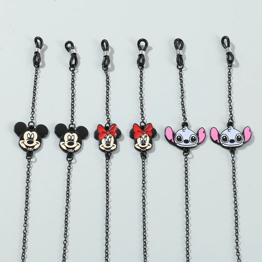 Lunettes de soleil chaînes de masquage pour femmes Minnie Mickey Mouse point chaînes de lunettes lan