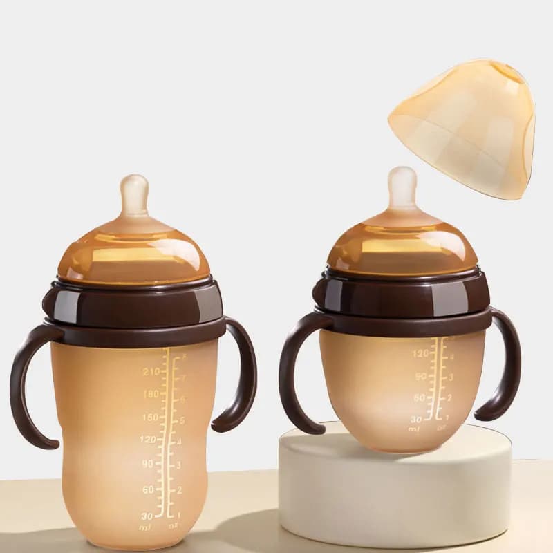 Biberons en Silicone Nano biberon avec poignée pour bébé sevrage biberon Anti-étouffement pour bébé 