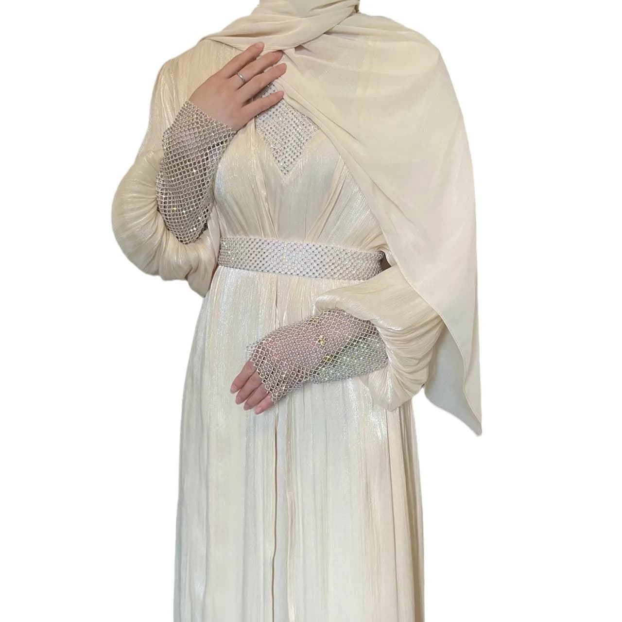 Nouveau Vêtements pour femmes musulman Abaya Robe en mousseline de soie moyen-orient couleur unie lo