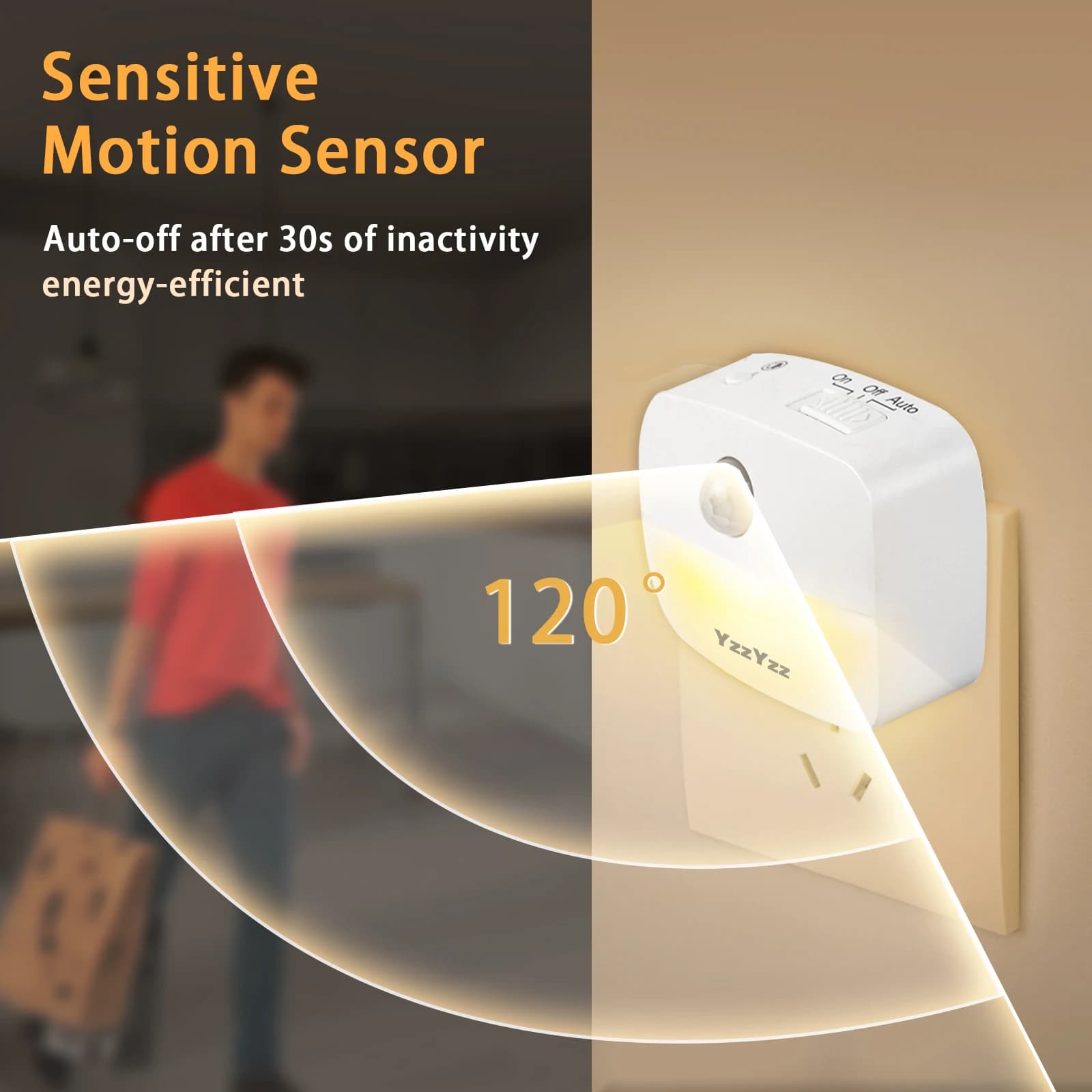 US prise européenne LED veilleuse PIR capteur de mouvement lumière lampe intelligente 110V 220V AAA 