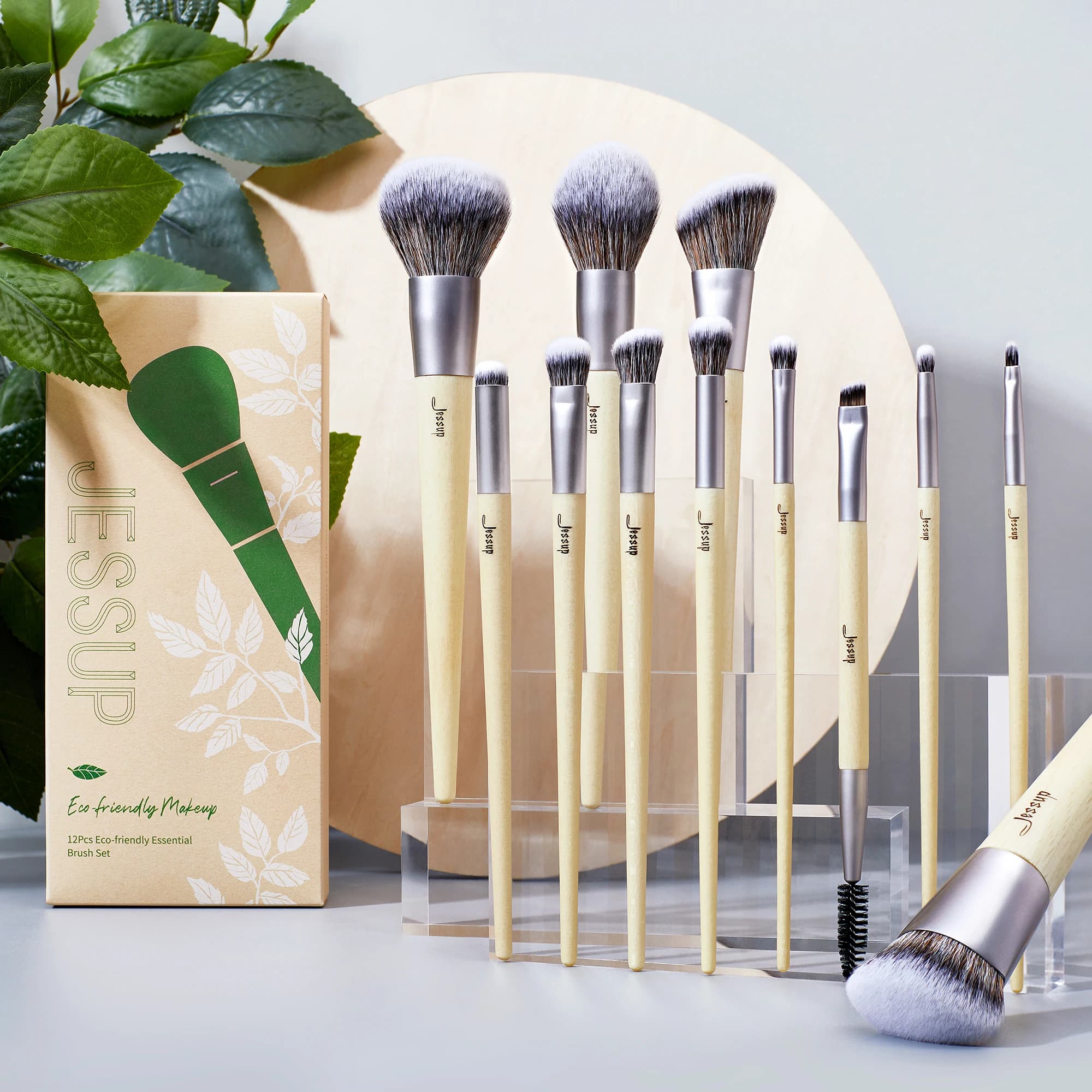 Jessup-Ensemble de pinceaux de maquillage, fond de teint en poudre synthétique de qualité supérieure