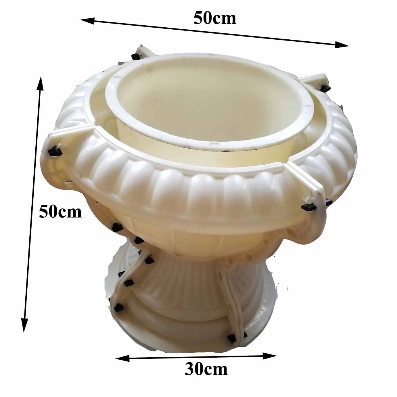 Pot de fleur en béton moulé en place, ciment de jardin extérieur, plastique fier, moules de jardiniè