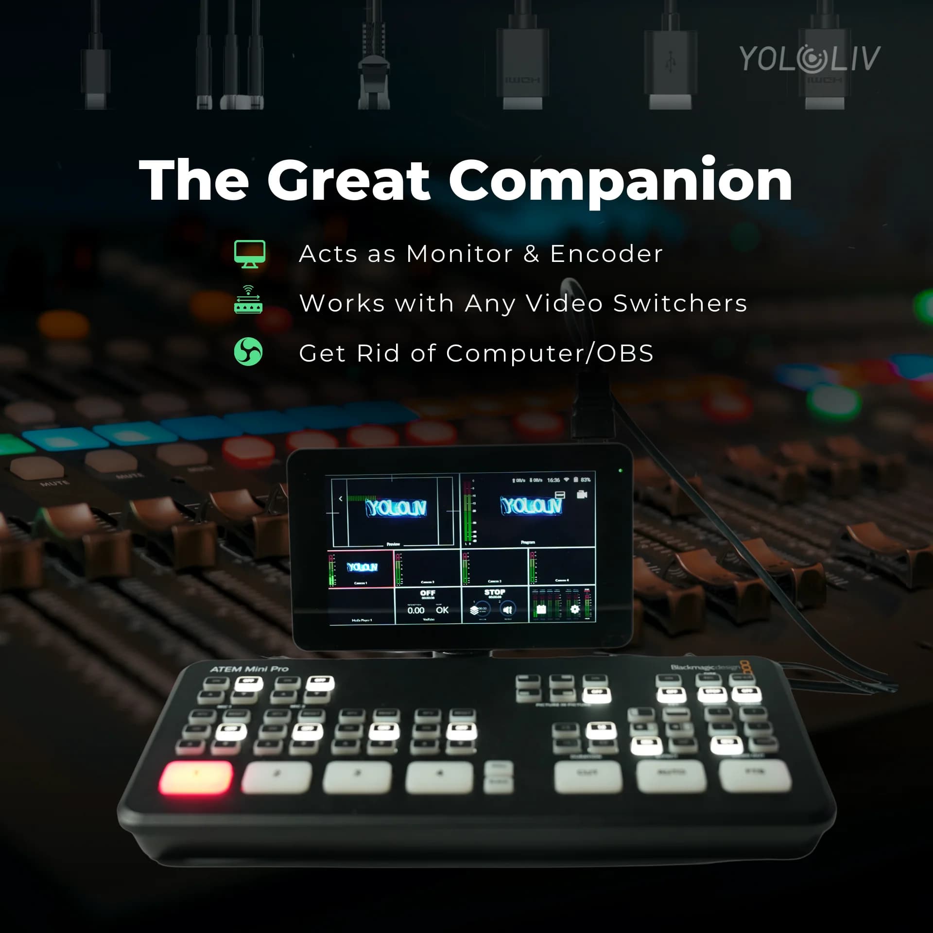 Yolovev-Mini moniteur intelligent tout-en-un, ultra-portable, diffusion en direct, impression et mon