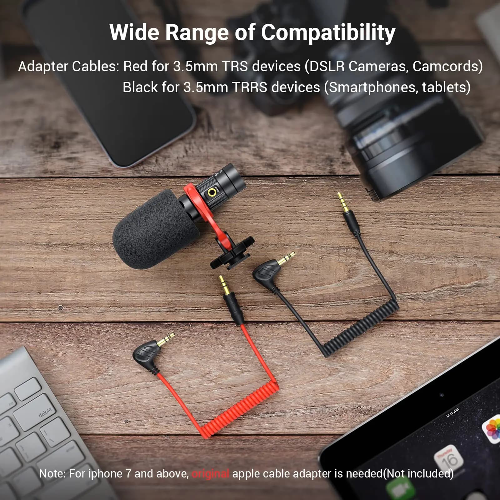 SmallRig S20 Microphone sur caméra avec Microphone vidéo à montage anti-choc micro stéréo pour appar
