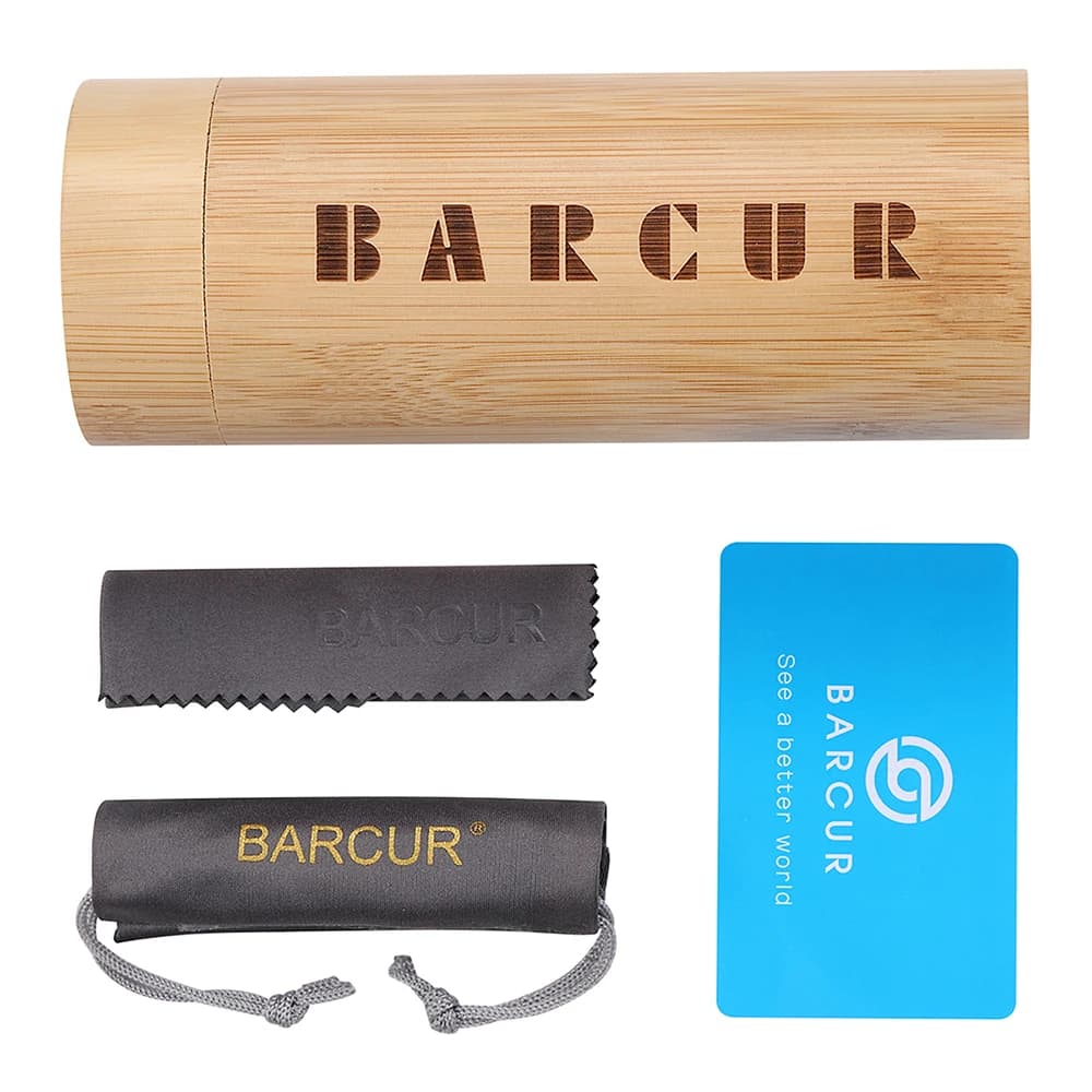BARCUR lunettes polarisées hommes bambou bois lunettes de soleil femmes mode miroir lunettes de sole