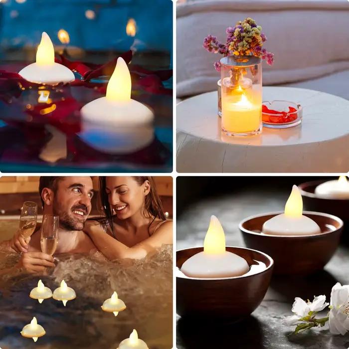 36/12 pièces bougie flottante lampe sans flamme bougie chauffe-plat scintillement électronique LED é