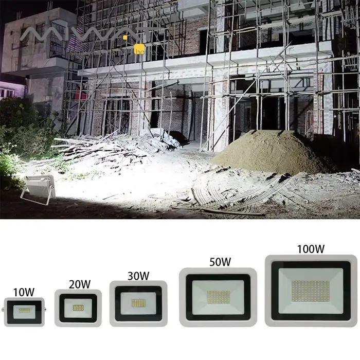 Projecteur LED blanc 100W 50W 30W 20W 10W AC 220V, réflecteur extérieur étanche, lampadaire, appliqu