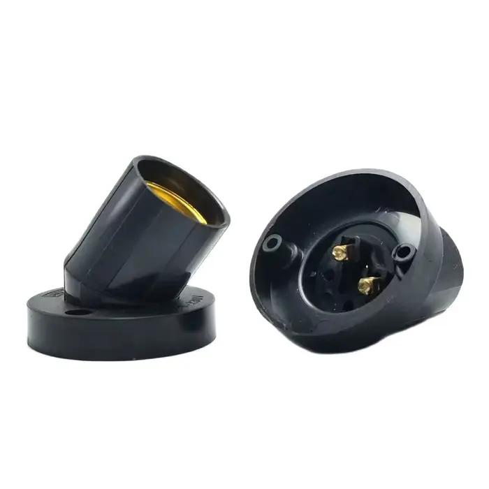 Support de lampe rotatif droit Oblique E27, 1 pièce, vis plate 10A, Base de tête d'ampoule d'éclaira