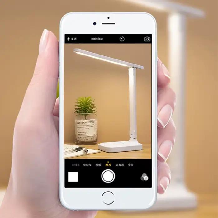 Lampe de Table LED 6000mAh, rechargeable par USB/prise continue, lampe de bureau à intensité variabl