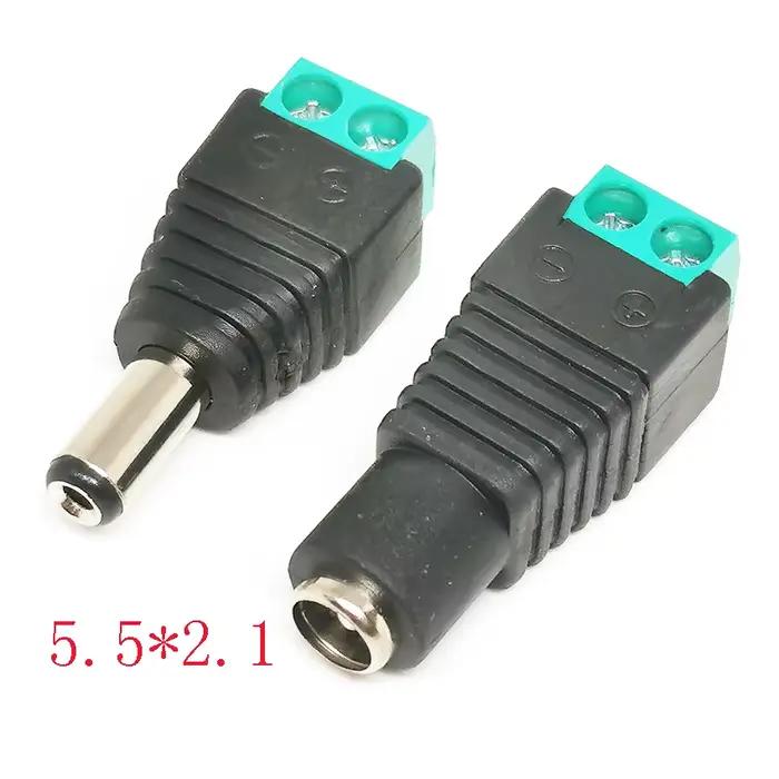 Prise de courant cc 5.5x2.1,5.5x2.5mm 12V, Interface d'alimentation cc, connecteur mâle et femelle,
