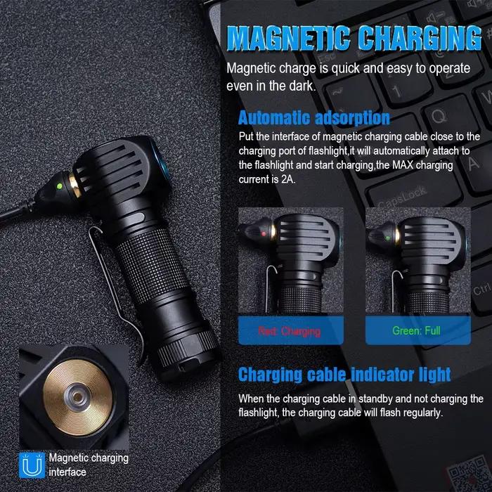 Trustfire Mc18 lampe frontale Led xp-lhi 18650 magnétique 2a Usb lampe frontale Rechargeable 1200lm