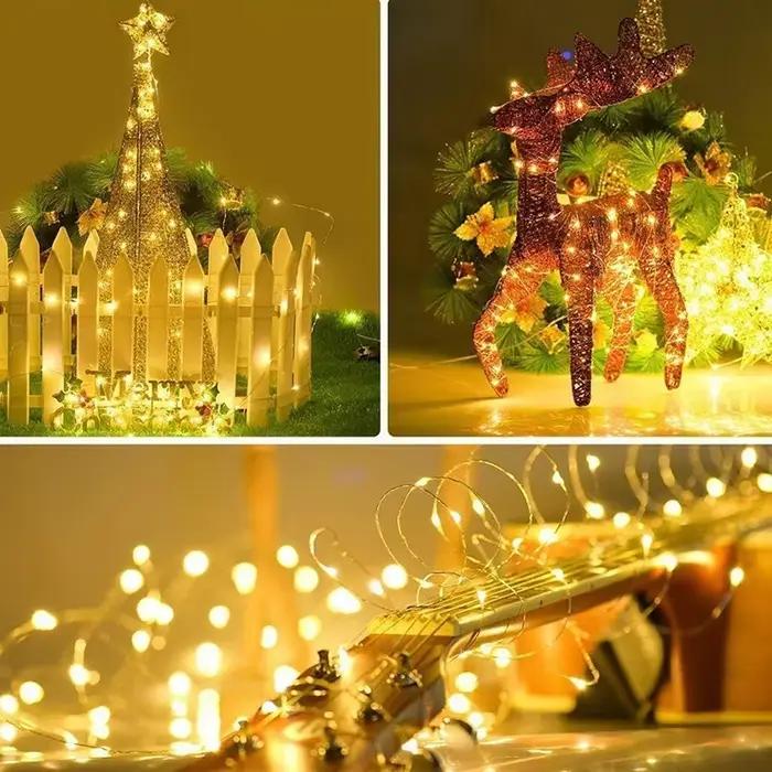 10/5 pièces guirlande lumineuse LED 3 modes alimenté par batterie guirlande lumineuse pour la maison