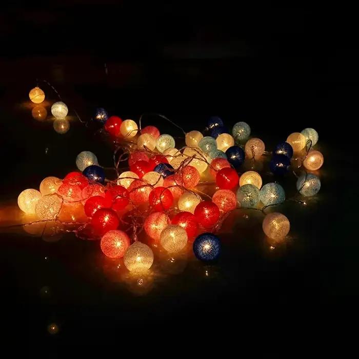 10/20/40 LED coton USB boules chaîne noël fée lumières nouveauté chaîne de lampe pour la maison en p