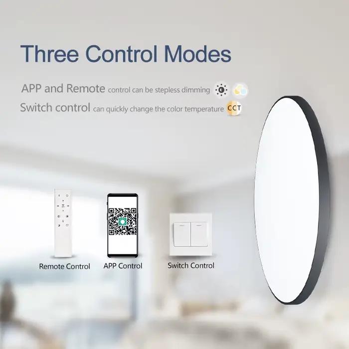 Plafonnier Led intelligent 36W 50W plafonniers Led modernes à intensité variable avec télécommande A