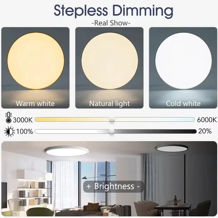 Plafonnier Led intelligent 36W 50W plafonniers Led modernes à intensité variable avec télécommande A