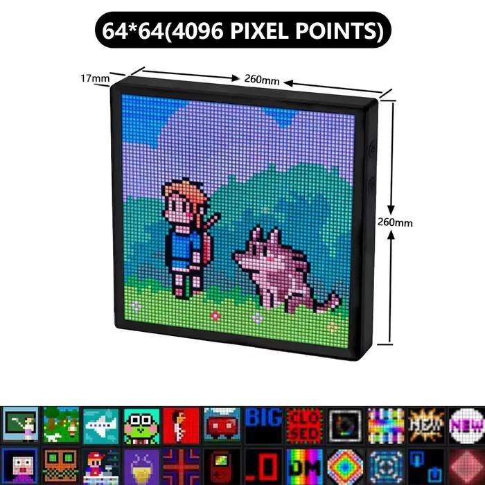 Affichage de pixels LED 64x64 RGB panneau de matrice LED affichage d'art de pixels Programmable avec