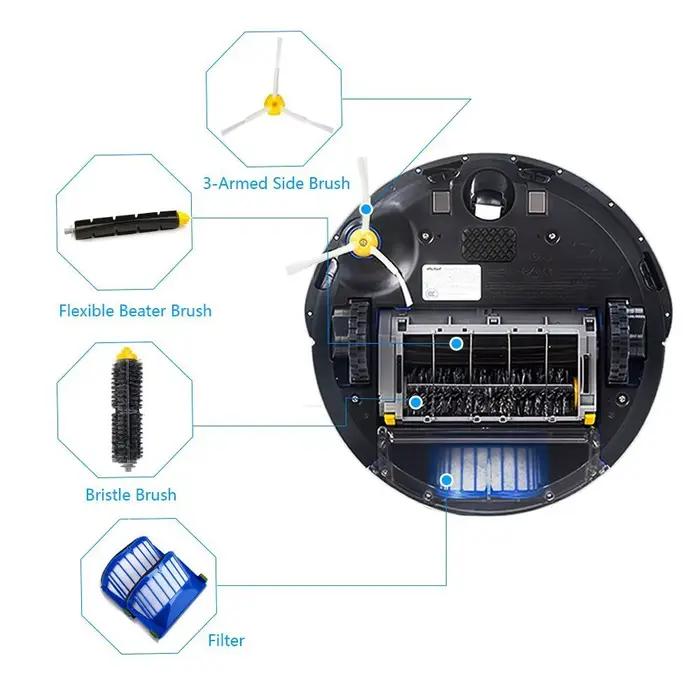 Kit de pièces de rechange pour iRobot Roomba série 600 610 620 625 630 650 660, brosse à poils de ba