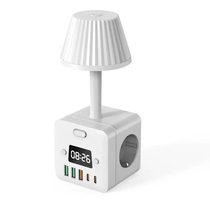 Multiprise d'horloge à 3 prises avec prise de veilleuse réglable, Protection contre les surtensions,