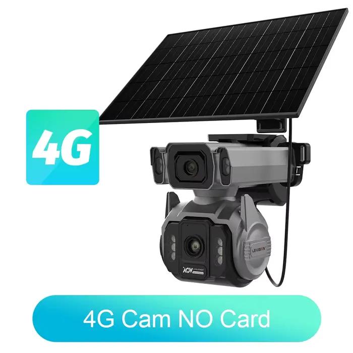 Caméra de surveillance extérieure solaire LS VISION avec enregistrement vidéo 24h/24 et 7j/7, zoom o