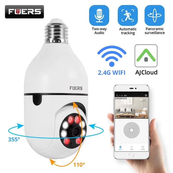 Ampoule E27 caméra de Surveillance couleur Vision nocturne automatique suivi humain Zoom moniteur de