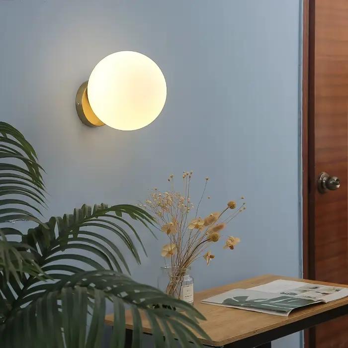 Applique murale moderne boule de verre de luxe or non aligné boule applique salon chambre chevet esc